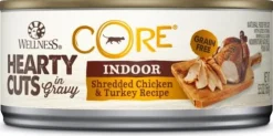 Wellness CORE Natural Grain Free Hearty Cuts Indoor Chicken and Turkey Canned Cat Food