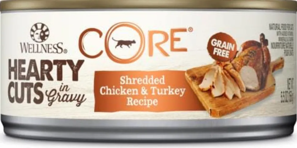 Wellness CORE Natural Grain Free Hearty Cuts Chicken and Turkey Canned Cat Food