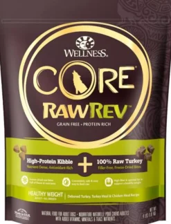 Wellness Core Raw-Rev Healthy Weight Grain-Free Deboned Turkey and Chicken with Freeze-Dried Turkey Dry Dog Food - 4 Lbs