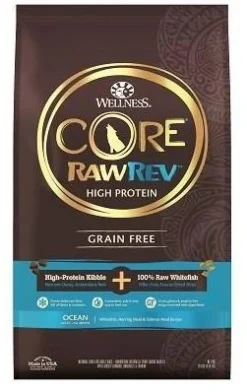 Wellness Core Raw-Rev Oceans Recipe Grain-Free Whitefish Salmon and Herring with Freeze-Dried Whitefish Adult Dry Dog Food - 18 Lbs