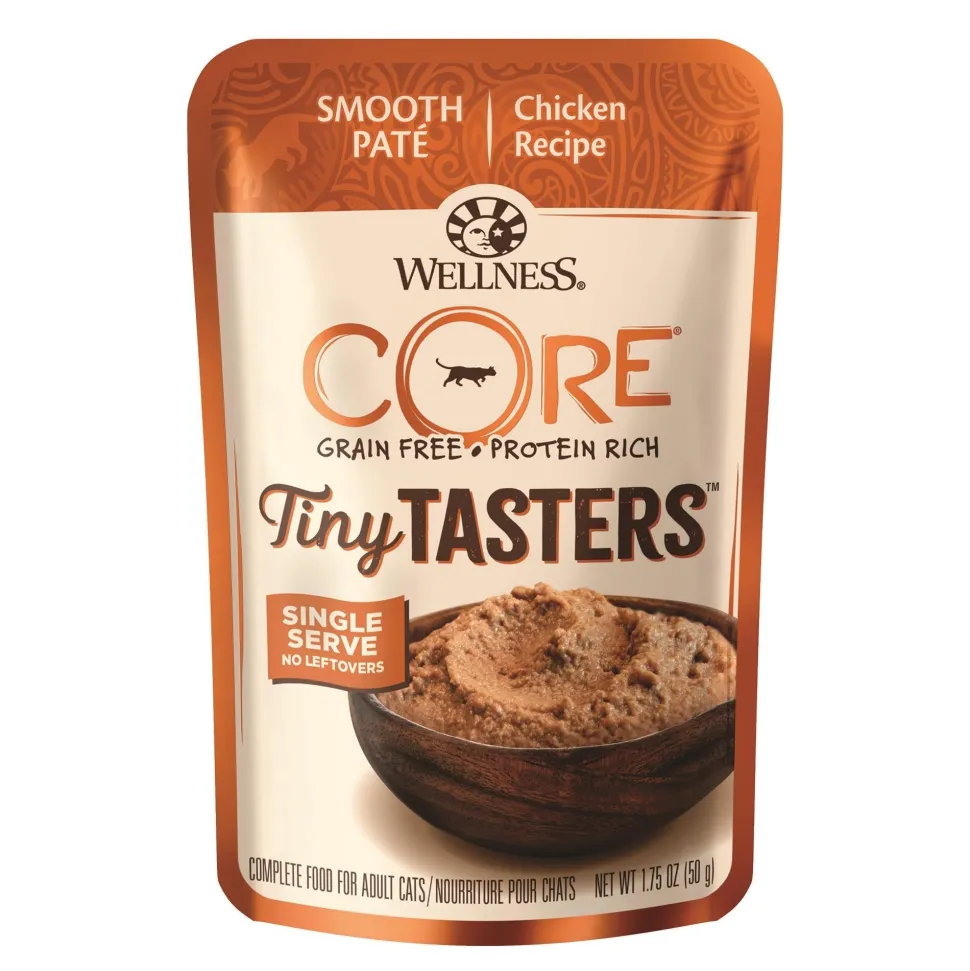 Wellness Core Tiny Tasters Grain-Free Chicken Smooth Pate Wet Cat Food Pouch - 1.75 Oz - Case of 12
