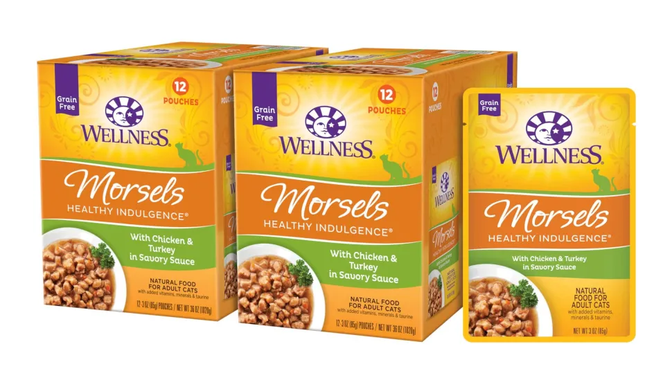 Wellness Grain Free Natural Turkey Morsels Dinner Canned Cat Food