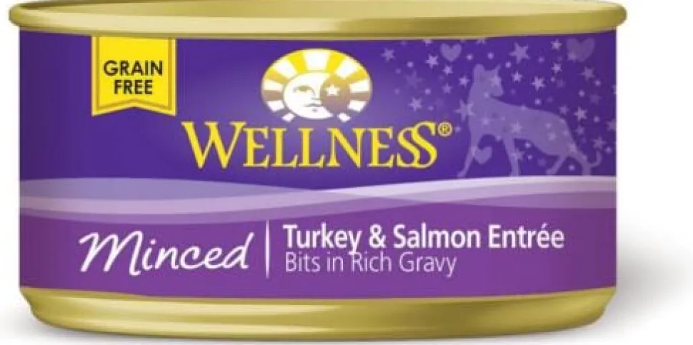 Wellness Grain Free Natural Minced Turkey and Salmon Entree Wet Canned Cat Food