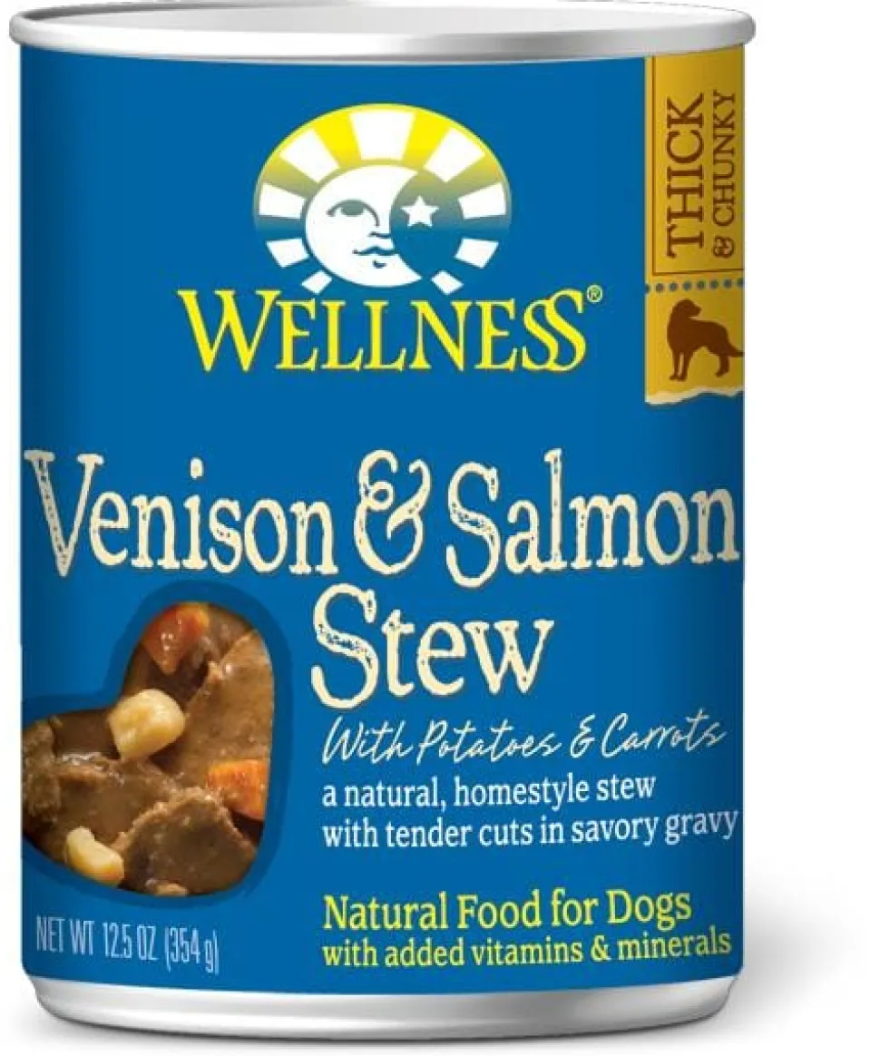 Wellness Grain Free Natural Venison & Salmon Stew with Potato and Carrots Wet Canned Dog Food