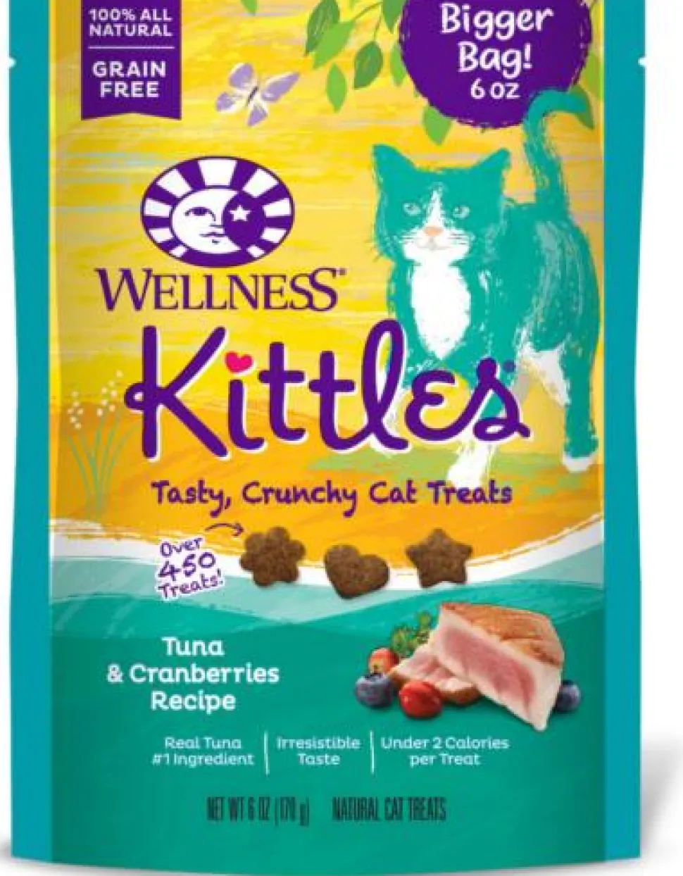 Wellness Kittles Grain-Free Tuna and Cranberry Crunchy Cat Treats - 6 Oz
