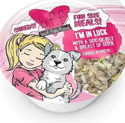 Weruva BFF I'M IN LUCK Rice and Duck Wet Dog Food - 2.7 Oz Tub - Case of 12