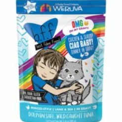 Weruva BFF OMG Chicken Shrimp Wet Cat Food - 2.8 Oz Pouch - Case of 12
