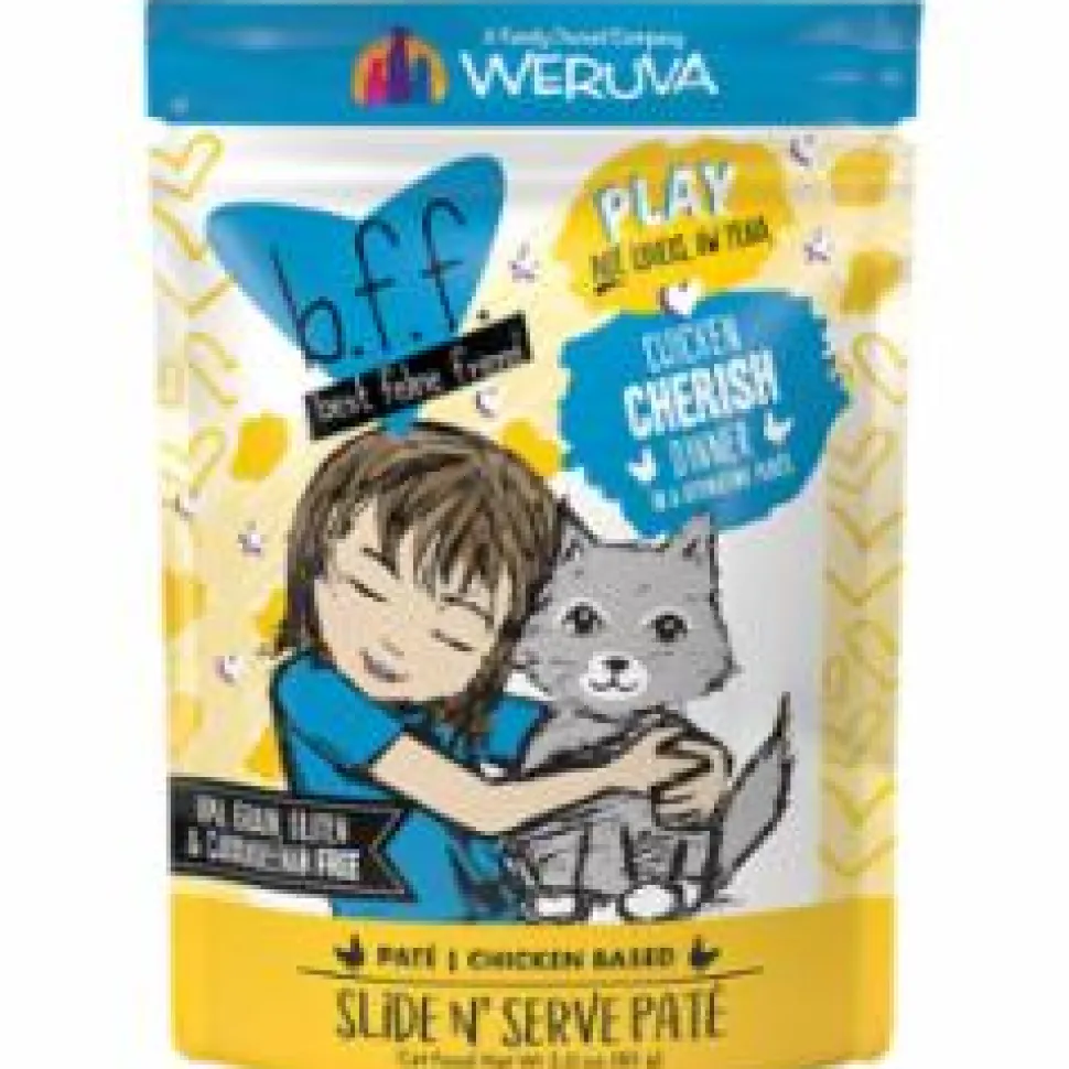Weruva BFF PLAY CHERISH Chicken Pate Wet Cat Food - 3 Oz Pouch - Case of 12