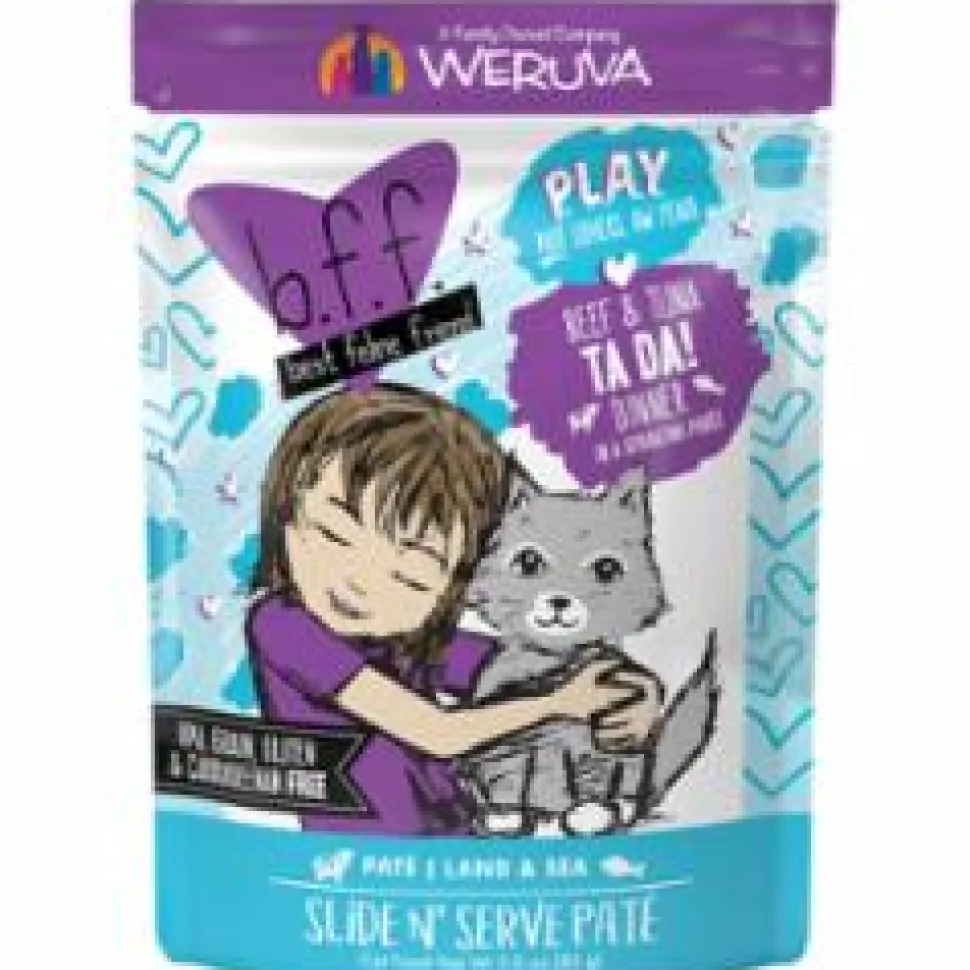 Weruva BFF PLAY TA DA Beef Pate Wet Cat Food - 3 Oz Pouch - Case of 12