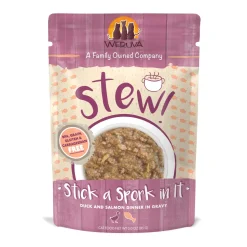 Weruva Cat Stew Stick-a-Spork-in-it Duck and Salmon Wet Cat Food - 3 Oz Pouch - Case of 12