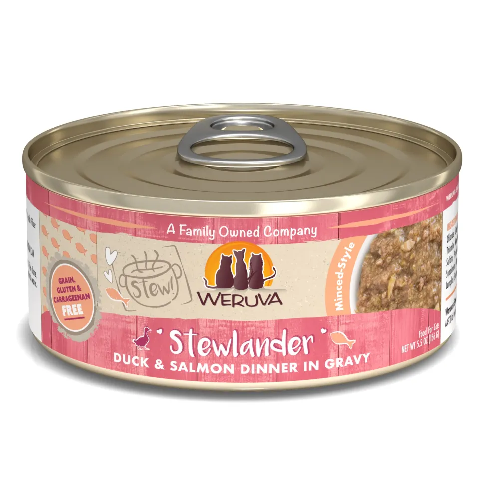 Weruva Stewlander Duck and Salmon Canned Cat Food - 5.5 Oz - Case of 8
