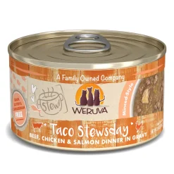 Weruva Taco Stewsday Beef Chicken and Salmon Canned Cat Food - 2.8 Oz - Case of 12