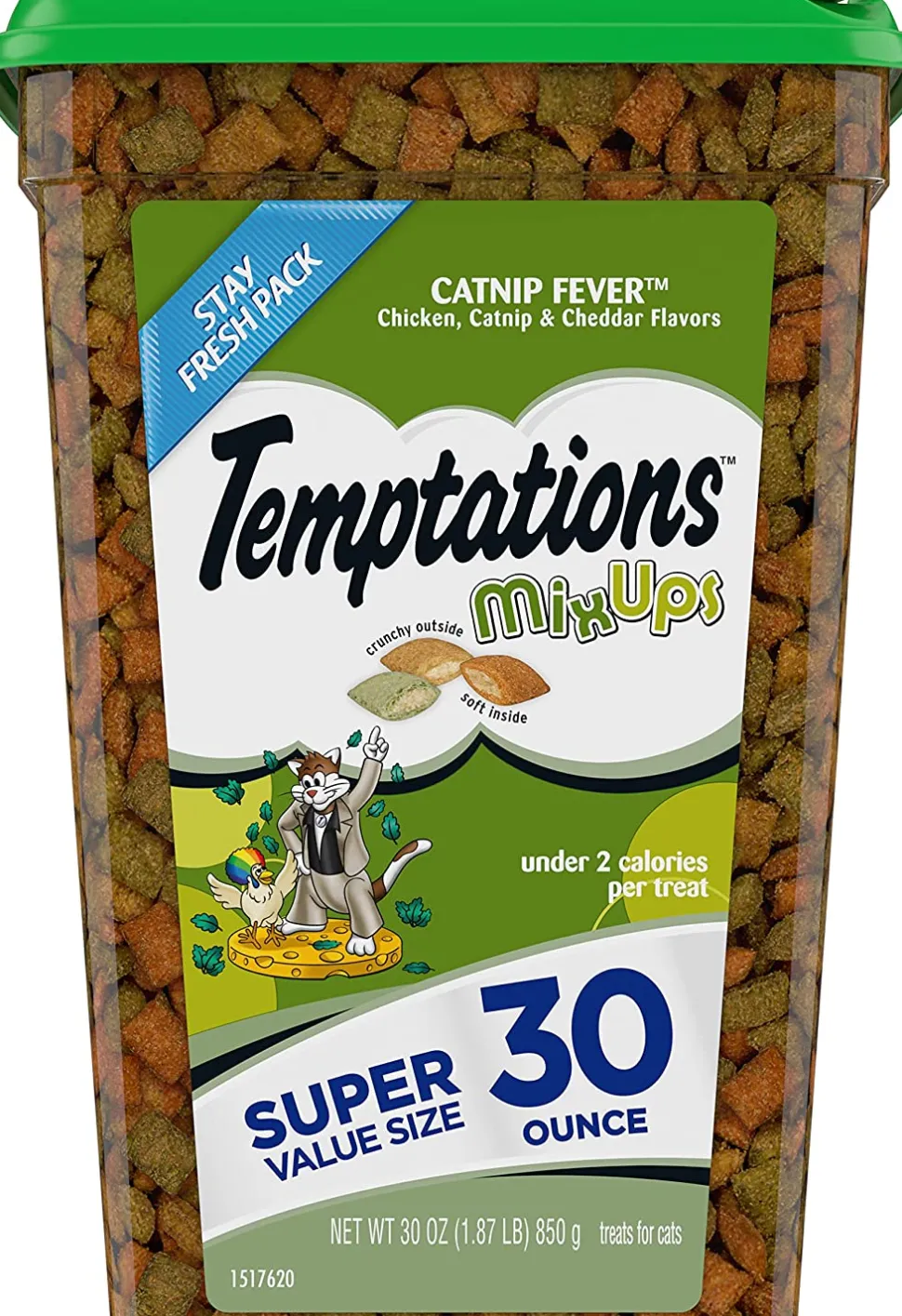 Whiskas Temptations Catnip Fever Soft and Crunchy Cat Treats - 30 oz