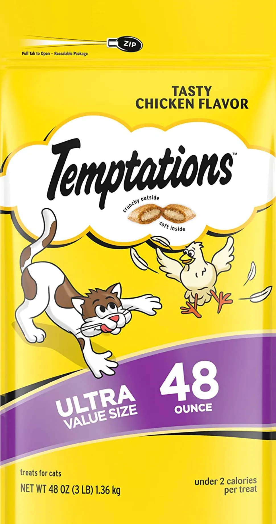 Whiskas Temptations Chicken Soft and Crunchy Cat Treats - 48 oz
