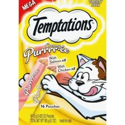Whiskas Temptations Creamy Chicken, Salmon, Tuna Purree Variety Pack Cat Treats or Wet Cat Food - 10.1 oz - Case of 5