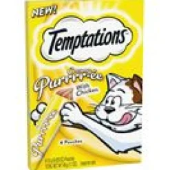 Whiskas Temptations Creamy Chicken Purree Cat Treats or Wet Cat Food - 10.1 oz - Case of 5