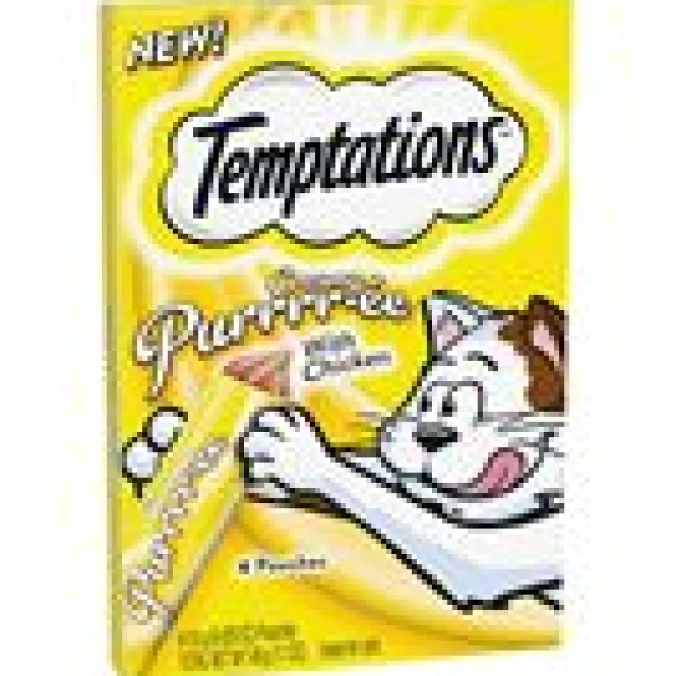 Whiskas Temptations Creamy Chicken Purree Cat Treats or Wet Cat Food - 10.1 oz - Case of 5