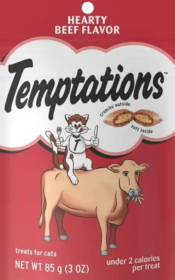 Whiskas Temptations Hearty Beef Flavor Soft and Crunchy Cat Treats - 6.35 oz