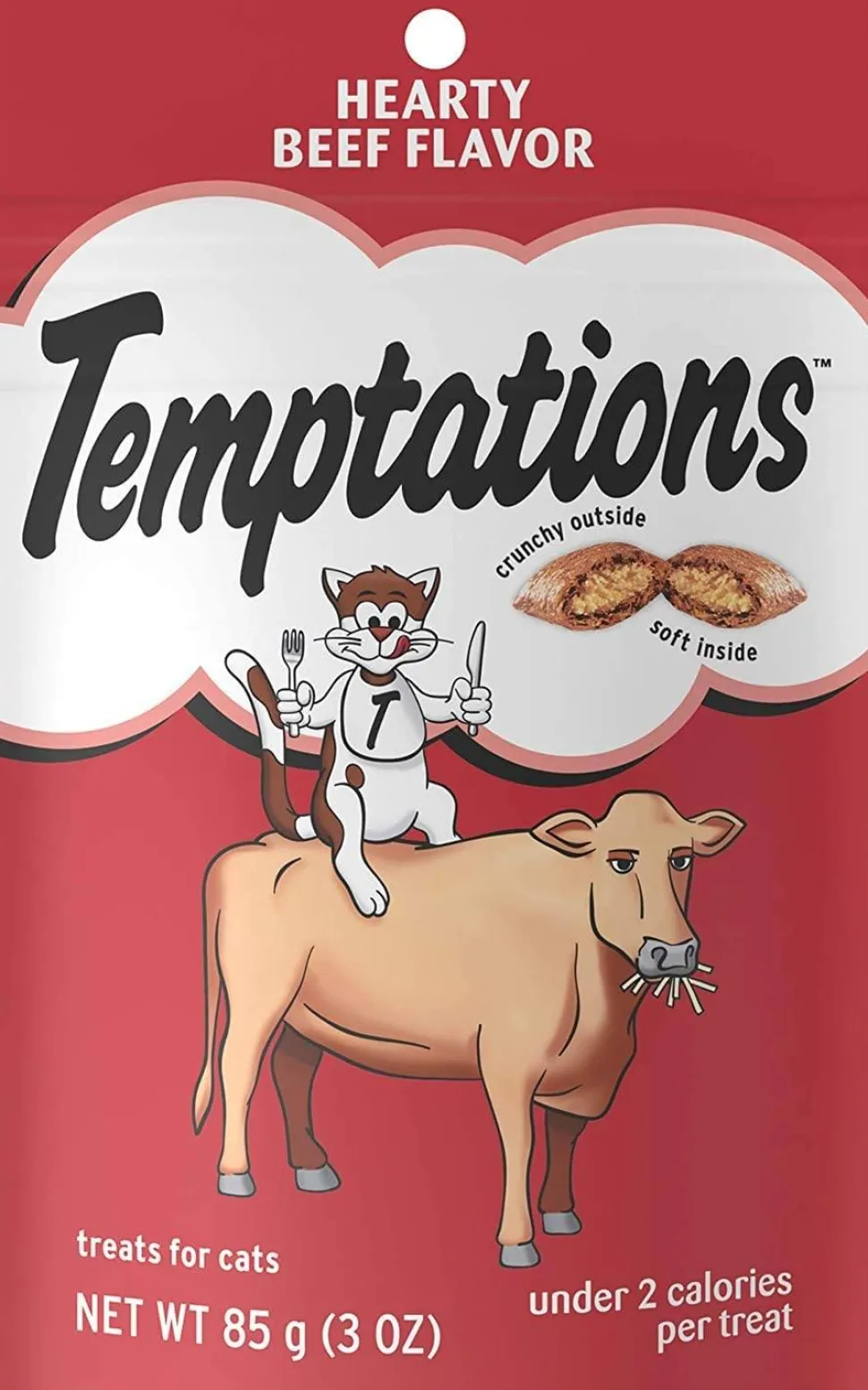 Whiskas Temptations Hearty Beef Flavor Soft and Crunchy Cat Treats - 6.35 oz