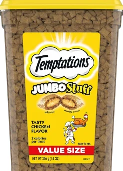 Whiskas Temptations Jumbo Stuff Tasty Chicken Soft and Crunchy Cat Treats - 14 oz