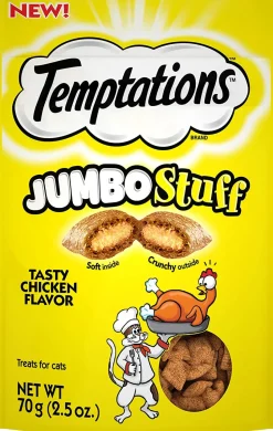 Whiskas Temptations Jumbo Stuffed Chicken Soft and Crunchy Cat Treats - 2.47 oz