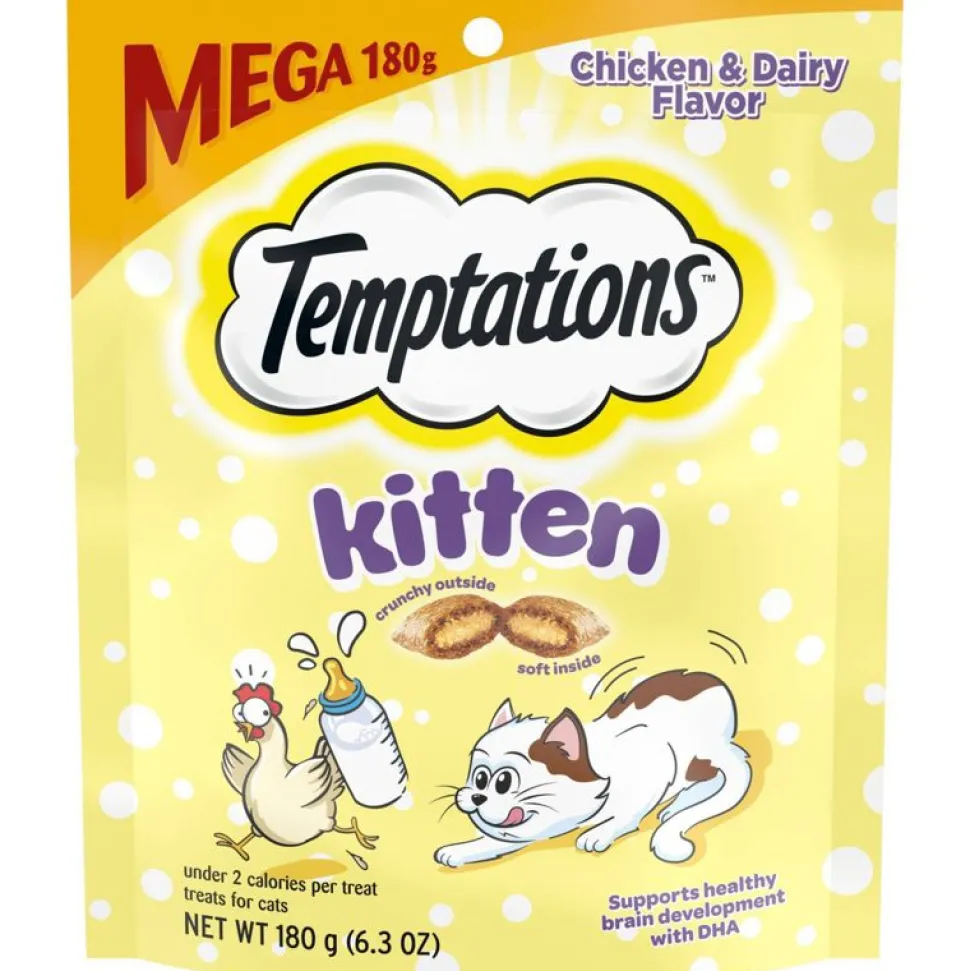 Whiskas Temptations Kitten Chicken & Dairy Soft and Crunchy Cat Treats - 6.3 oz