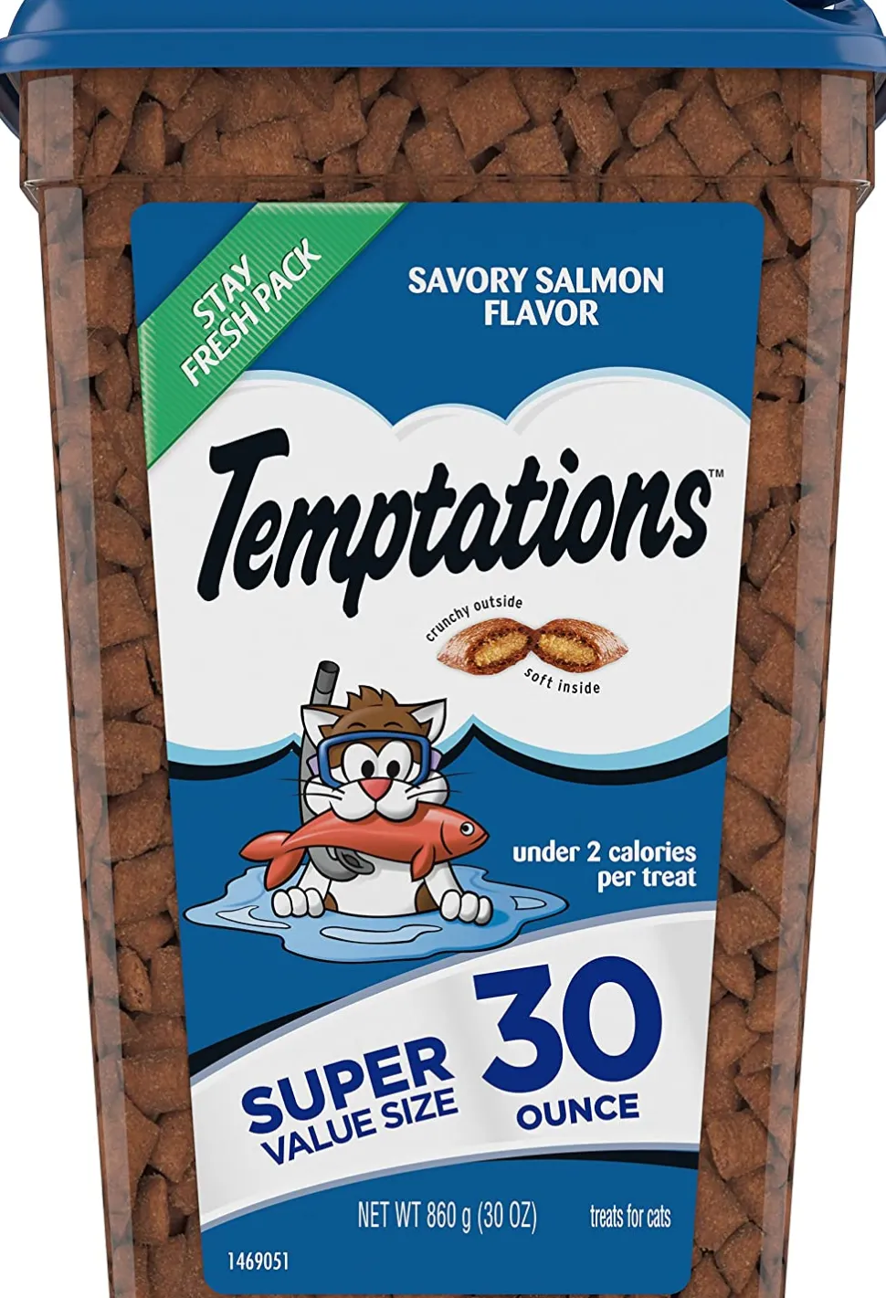 Whiskas Temptations Salmon Soft and Crunchy Cat Treats - 30 oz