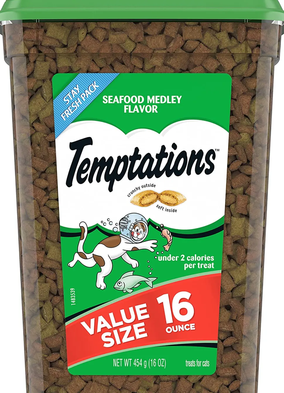 Whiskas Temptations Seafood Medley Soft and Crunchy Cat Treats - 16 oz