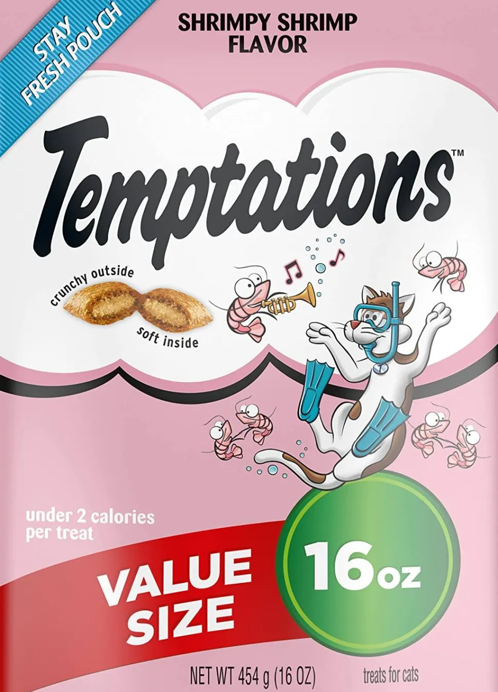 Whiskas Temptations Shrimpy Shrimp Soft and Crunchy Cat Treats - 16 oz