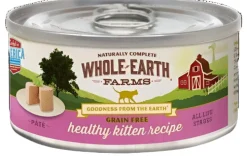 Whole Earth Farms Grain-Free Real Healthy Kitten Recipe Canned Cat Food - 5 oz Cans - Case of 24