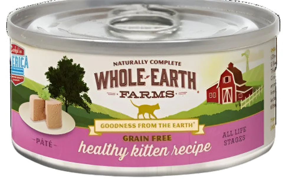 Whole Earth Farms Grain-Free Real Healthy Kitten Recipe Canned Cat Food - 5 oz Cans - Case of 24