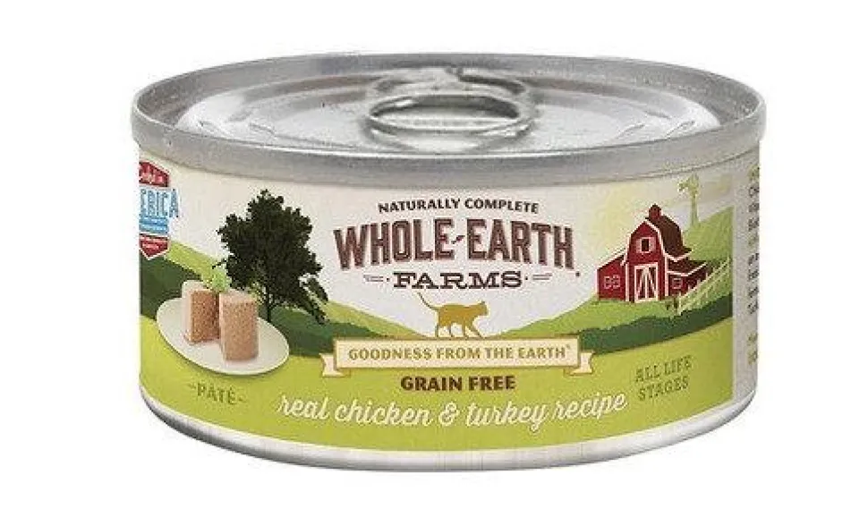 Whole Earth Farms Grain-Free Real Chicken & Turkey Recipe Canned Cat Food - 2.75 oz Cans - Case of 24