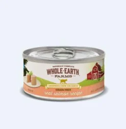 Whole Earth Farms Grain-Free Salmon Recipe Canned Cat Food - 5 oz Cans - Case of 24