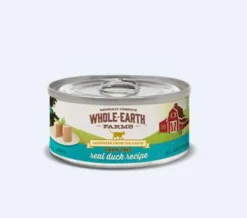 Whole Earth Farms Grain-Free Real Duck Recipe Canned Cat Food - 2.75 oz Cans - Case of 24