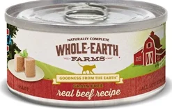 Whole Earth Farms Grain-Free Beef Recipe Canned Cat Food - 2.75 oz Cans - Case of 24