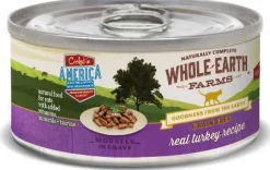 Whole Earth Farms Grain-Free Real Morsels in Gravy Turkey Canned Cat Food - 5 oz Cans - Case of 24