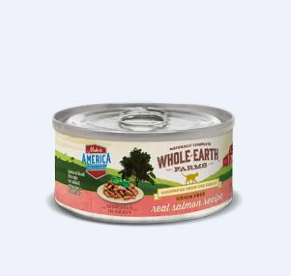 Whole Earth Farms Grain-Free Salmon Morsels in Gravy Recipe Canned Cat Food - 2.75 oz Cans - Case of 24