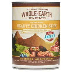 Whole Earth Farms Grian Free Hearty Chicken Stew Canned Dog Food - 12.7 oz Cans - Case of 12