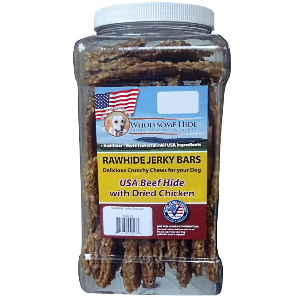 Wholesome Hide Jerky Bars Chicken Dog Jerky Chews - 2 lb Pack