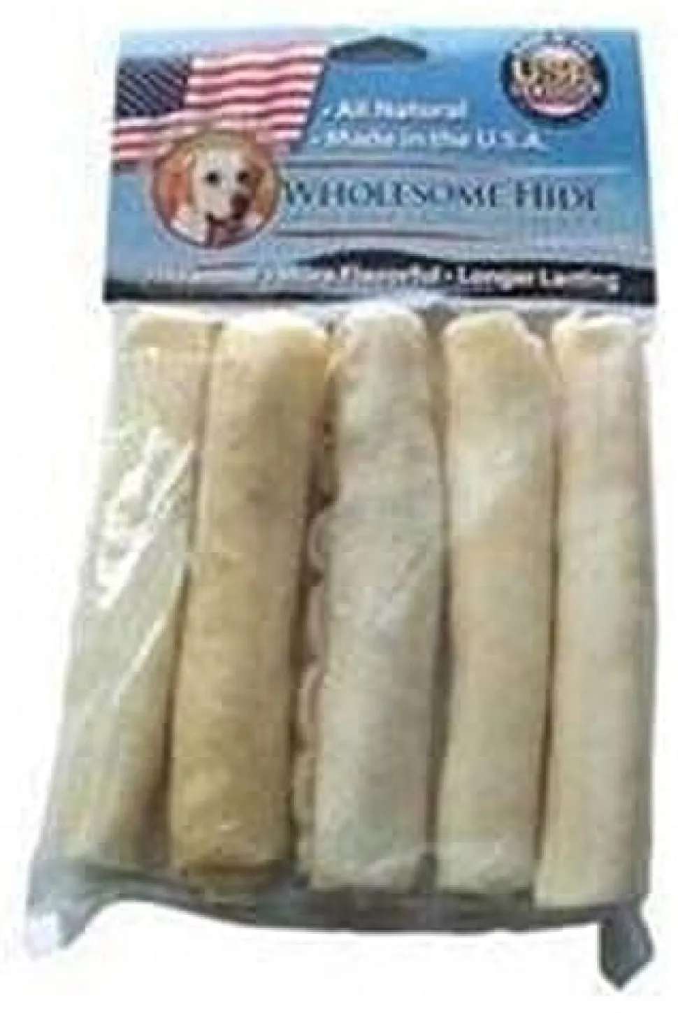 Wholesome Hide Mini Rolls w/header Natural Dog Chews - 5 In - 5 Pack