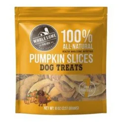 Wholesome Pride Pumpkin Strip Dog Dehydrated Treats - 8 oz Bag