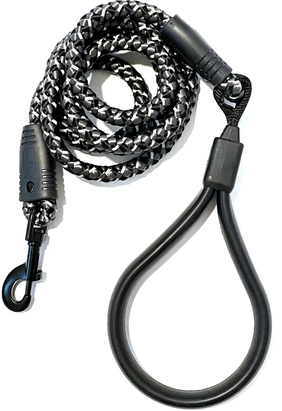 Wigzi Flex Walk Reflective Bungi Cable Dog Leash - Black - 6 Feet