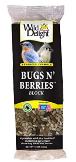 Wild Delight Advanced Bugs N' Berries Block Wild Bird Food - 12 Oz