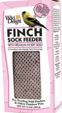 Wild Delight Pink Ribbon Finch Sock Feeder Wild Bird Food - 13 Oz