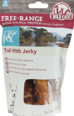 Wild Eats Tail With Jerky Dog Treats - Buffalo - 6 In - 3 Pack