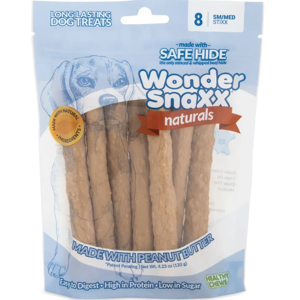 Wonder SnaXX Naturals StiXX Dog Treats Peanut butter - Small/Medium - 8 Count