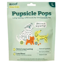 Woof Pops Freezable Peanut Butter and Chicken Dog Treats - Pupsicle Refill Pops