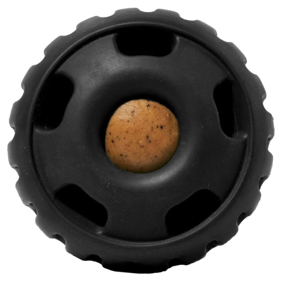 Woof Pupsicle Power Chewer Puzzle Feeding Ball and Interactive Dog Toy - Black