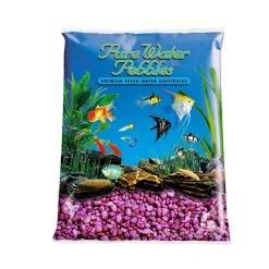 World Wide Imports Pure Water Pebbles for Freshwater Aquarium - Purple - 25 Lbs - Case of 2
