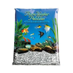 World Wide Imports Pure Water Natural Pebbles for Freshwater Aquarium - Silver - 25 Lbs - Case of 2